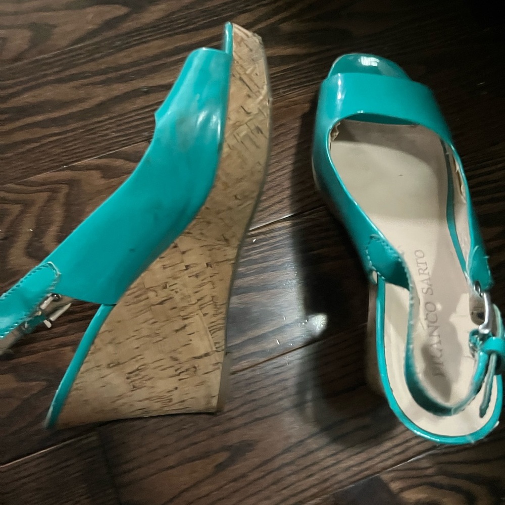 Franco Sarto Turquoise Wedge Sandals